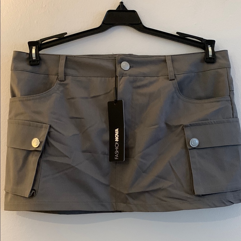 Fashion Nova Gray Mini Skirt